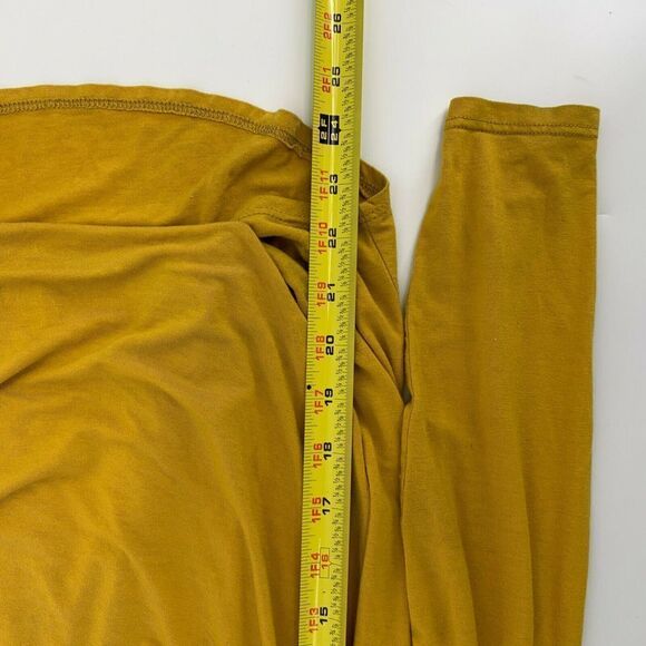 Marigold Yellow Draped Front V Neck Blouse - Picture 5 of 6